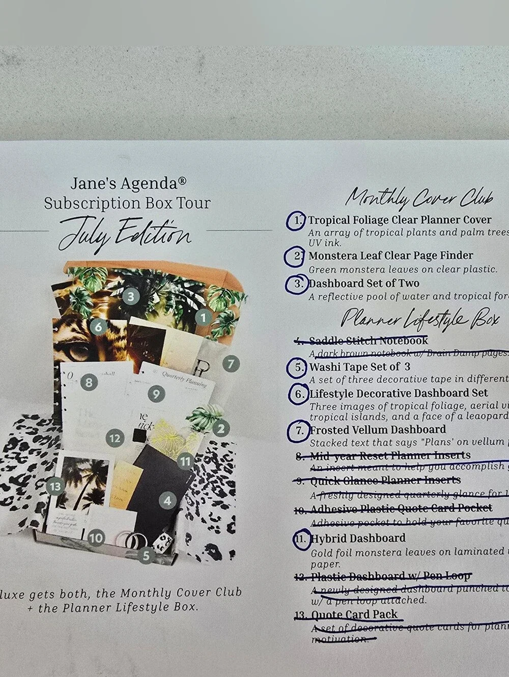 NIB Jane's Agenda July 2026 Classic Sub Box Cover Set And Dashboards